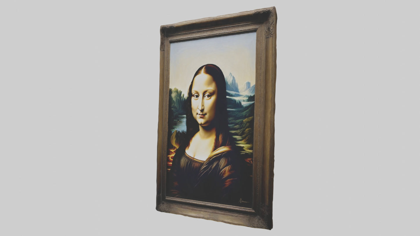 3D model Mona Lisa painting VR / AR / low-poly