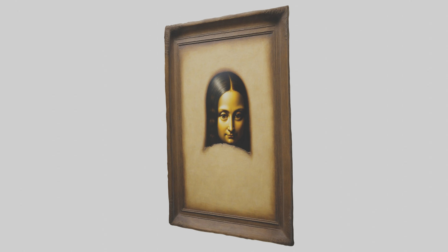 3D model Mona Lisa painting VR / AR / low-poly