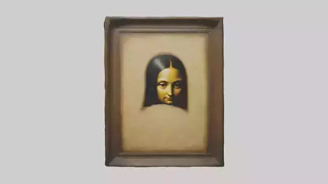 3D model Mona Lisa painting VR / AR / low-poly