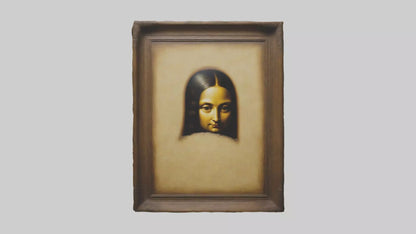 3D model Mona Lisa painting VR / AR / low-poly
