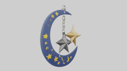 Moon and star keychain model 3D model