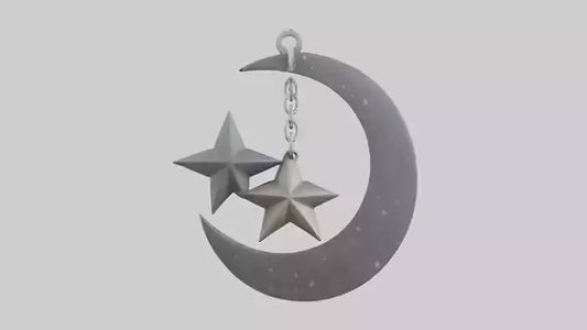 Moon and star keychain model 3D model
