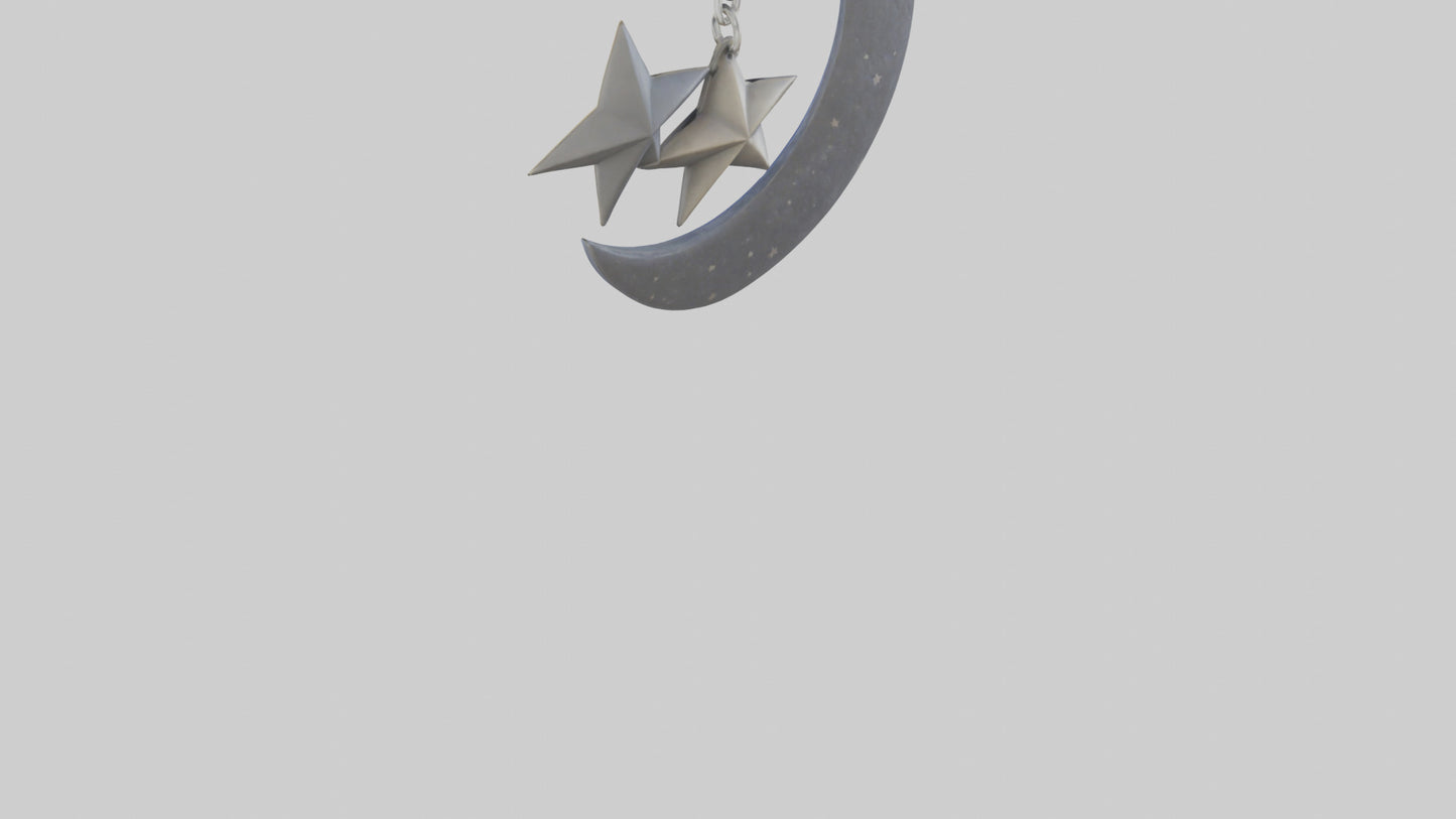 Moon and star keychain model 3D model