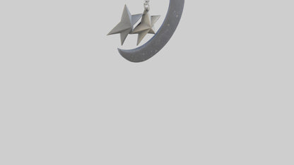Moon and star keychain model 3D model