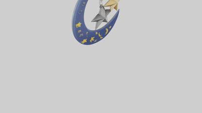 Moon and star keychain model 3D model