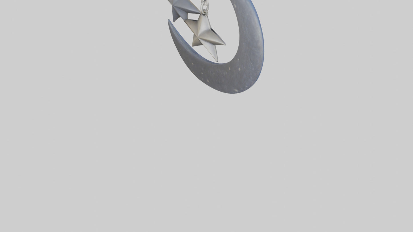 Moon and star keychain model 3D model