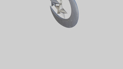 Moon and star keychain model 3D model