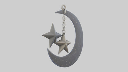 Moon and star keychain model 3D model