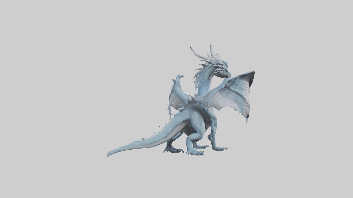 3D model Moon Dragon model VR / AR / low-poly