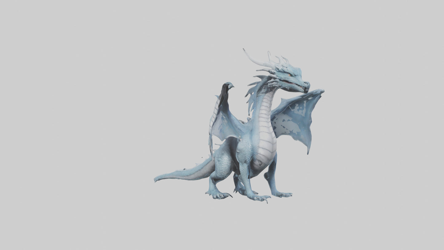 3D model Moon Dragon model VR / AR / low-poly