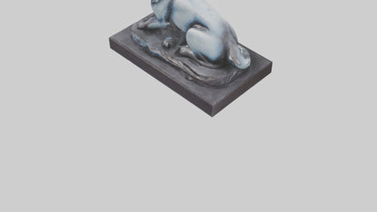 Moonlit Wolf statue model VR / AR / low-poly
