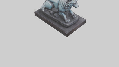 Moonlit Wolf statue model VR / AR / low-poly
