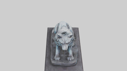 Moonlit Wolf statue model VR / AR / low-poly