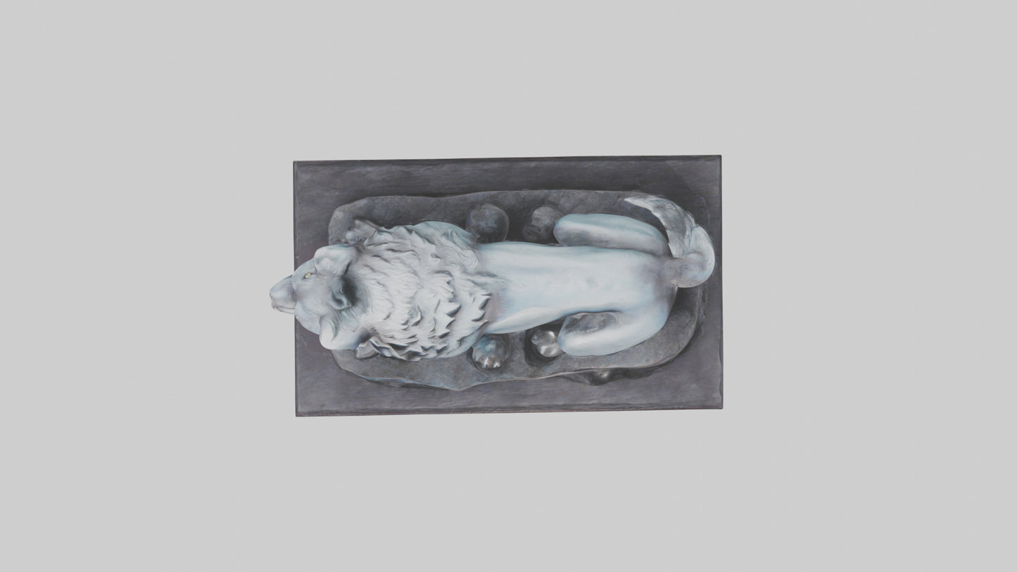 Moonlit Wolf statue model VR / AR / low-poly