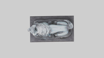 Moonlit Wolf statue model VR / AR / low-poly