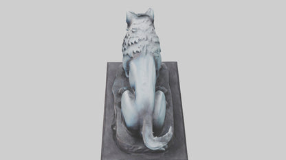 Moonlit Wolf statue model VR / AR / low-poly
