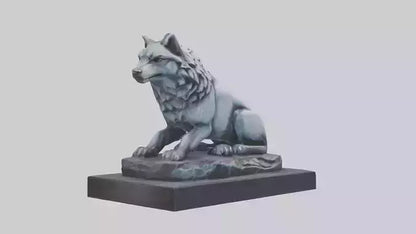 Moonlit Wolf statue model VR / AR / low-poly