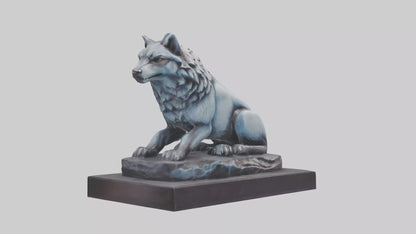 Moonlit Wolf statue model VR / AR / low-poly