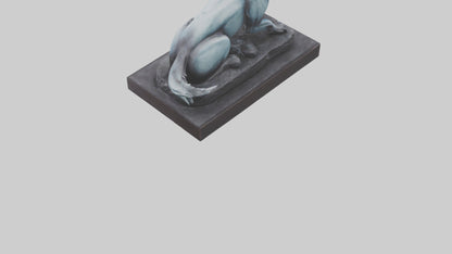 Moonlit Wolf statue model VR / AR / low-poly