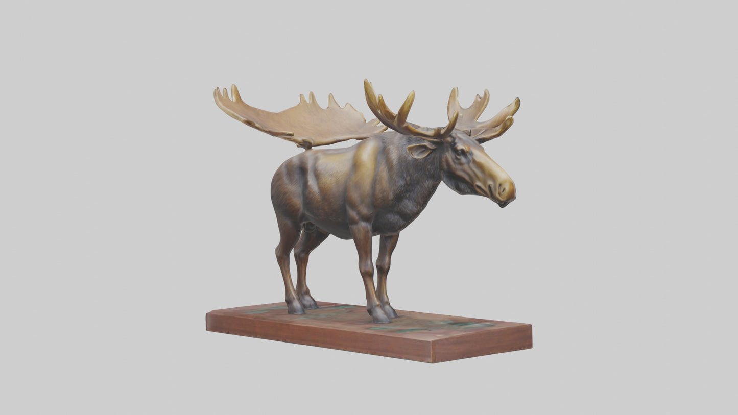 3D model Moose statue model VR / AR / low-poly