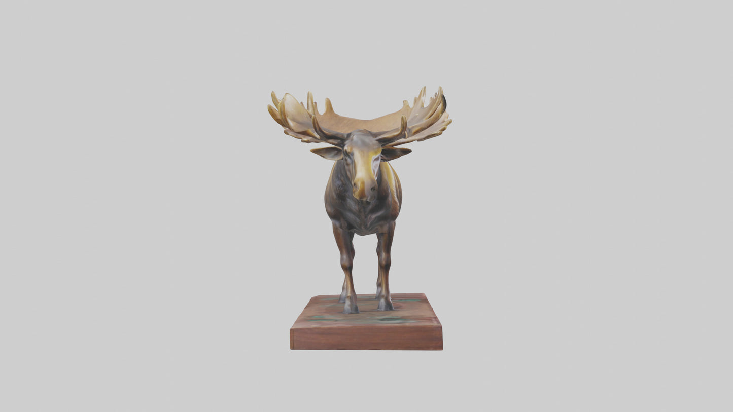 3D model Moose statue model VR / AR / low-poly
