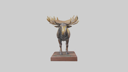 3D model Moose statue model VR / AR / low-poly