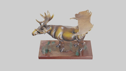 3D model Moose statue model VR / AR / low-poly