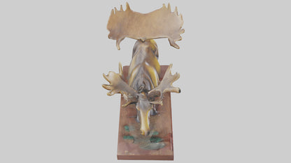 3D model Moose statue model VR / AR / low-poly