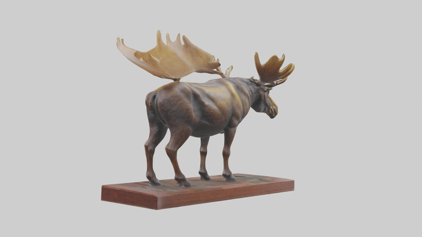 3D model Moose statue model VR / AR / low-poly