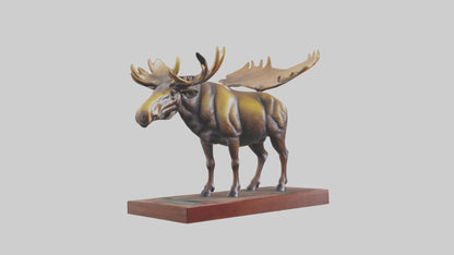3D model Moose statue model VR / AR / low-poly