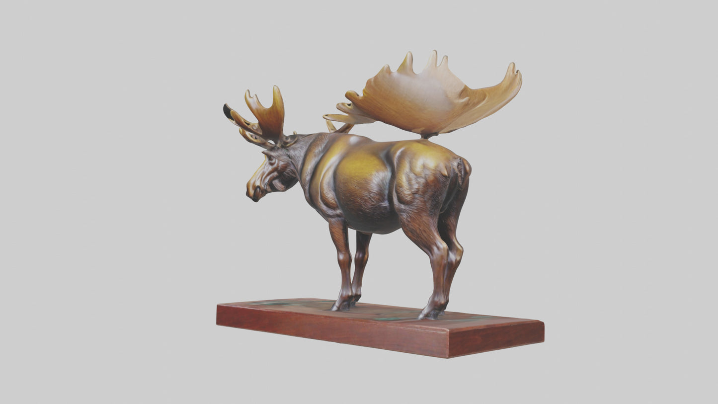 3D model Moose statue model VR / AR / low-poly