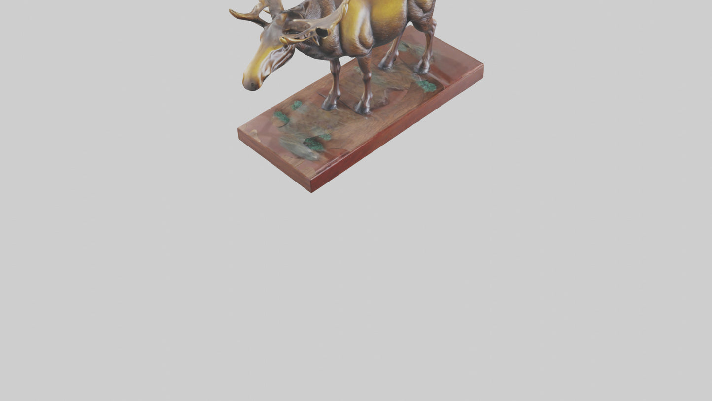 3D model Moose statue model VR / AR / low-poly