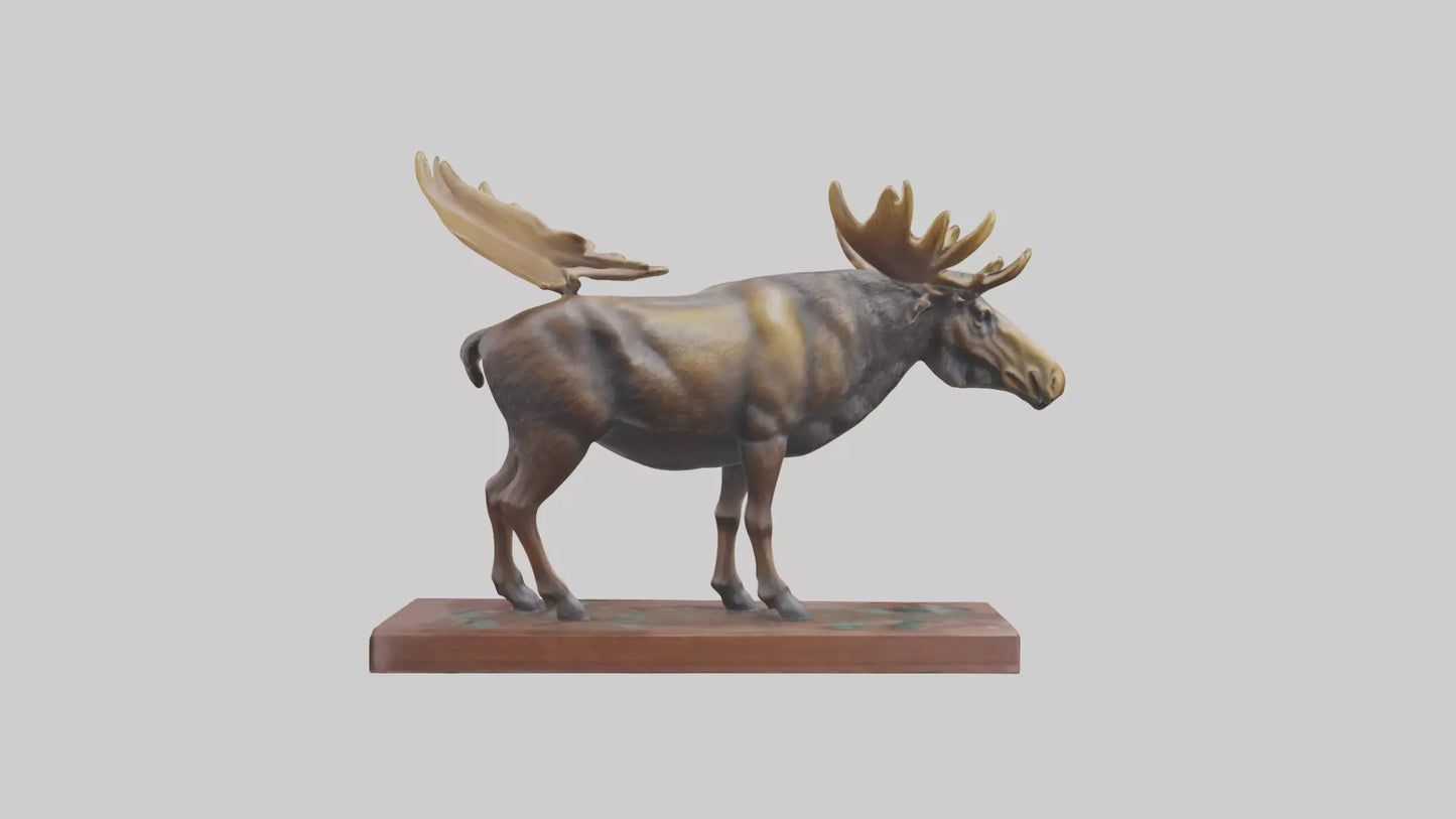 3D model Moose statue model VR / AR / low-poly