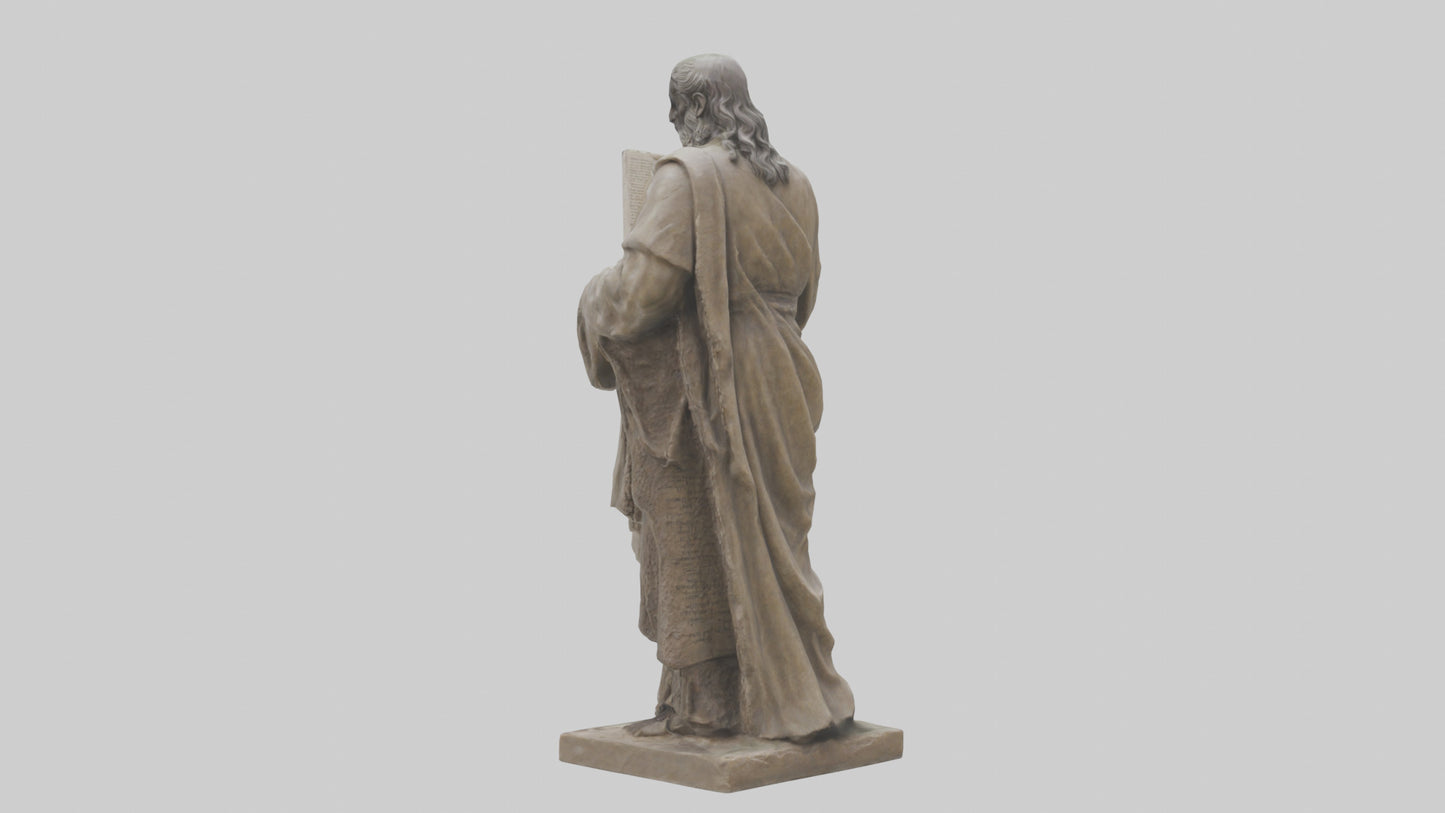 3D model Moses with the tablets statue model VR / AR / low-poly