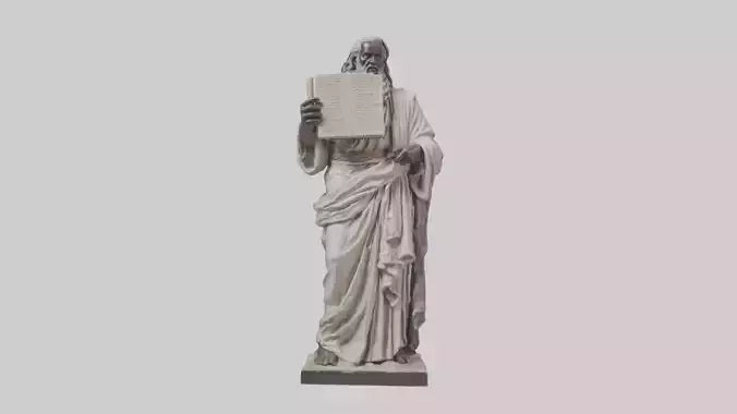 3D model Moses with the tablets statue model VR / AR / low-poly