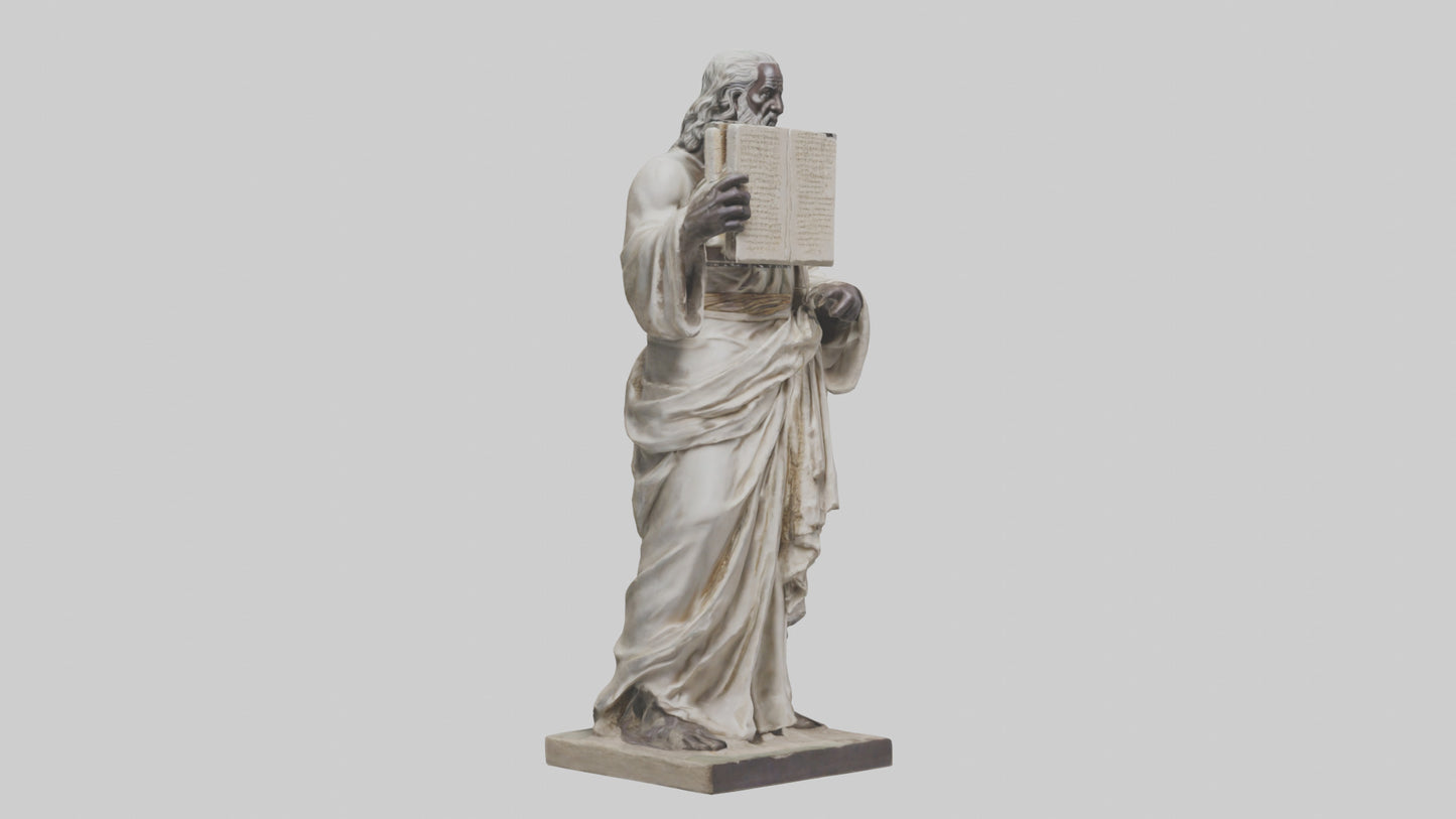 3D model Moses with the tablets statue model VR / AR / low-poly
