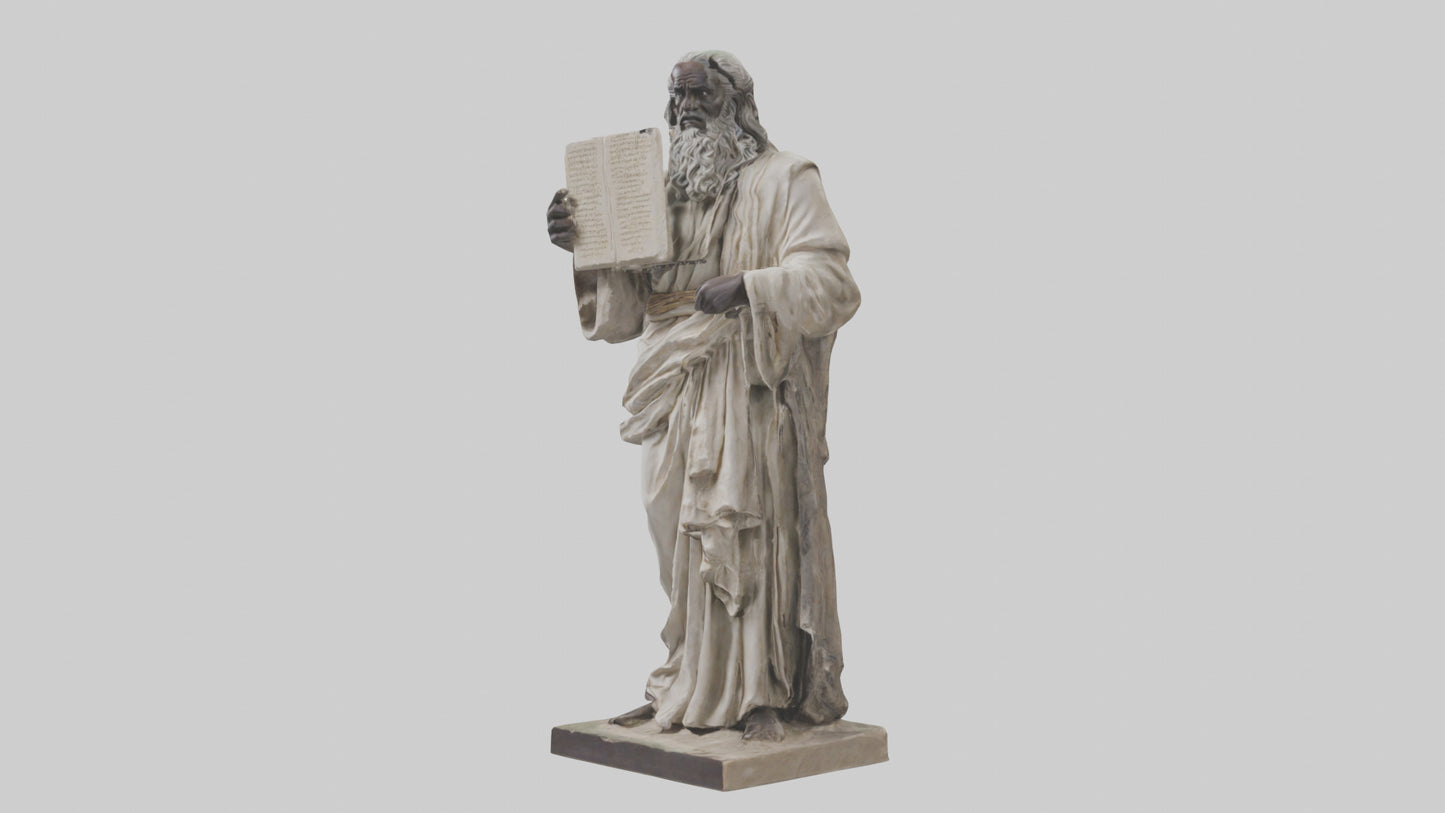 3D model Moses with the tablets statue model VR / AR / low-poly