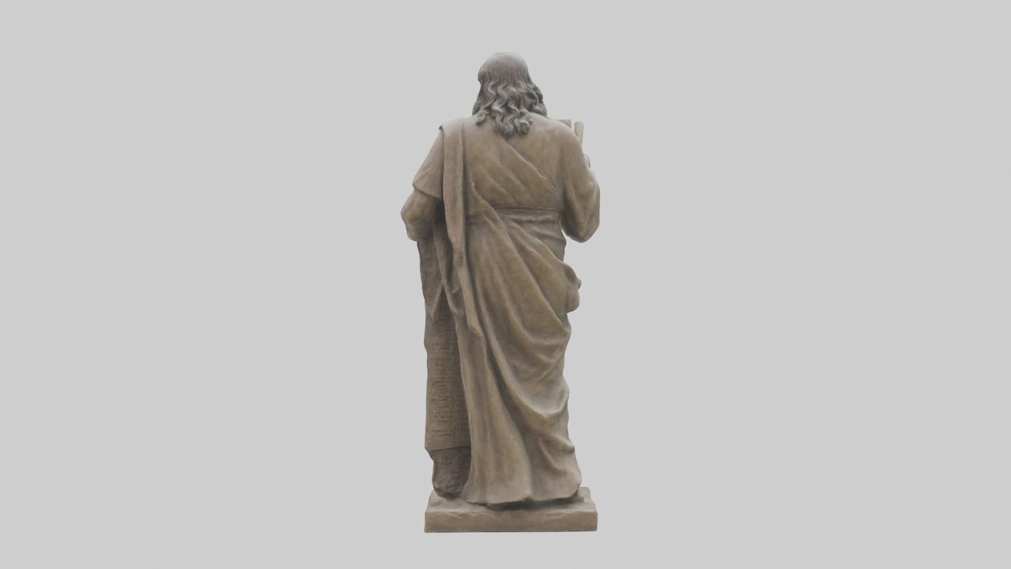 3D model Moses with the tablets statue model VR / AR / low-poly
