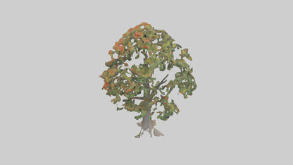 Mountain Ash tree model VR / AR / low-poly