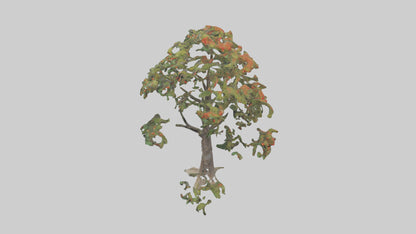 Mountain Ash tree model VR / AR / low-poly