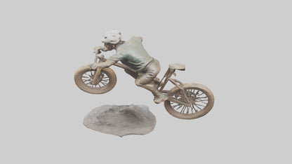 3D model Mountain Biker in Action statue model VR / AR / low-poly