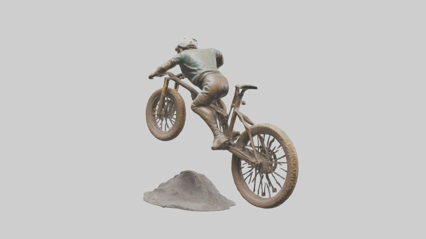 3D model Mountain Biker in Action statue model VR / AR / low-poly