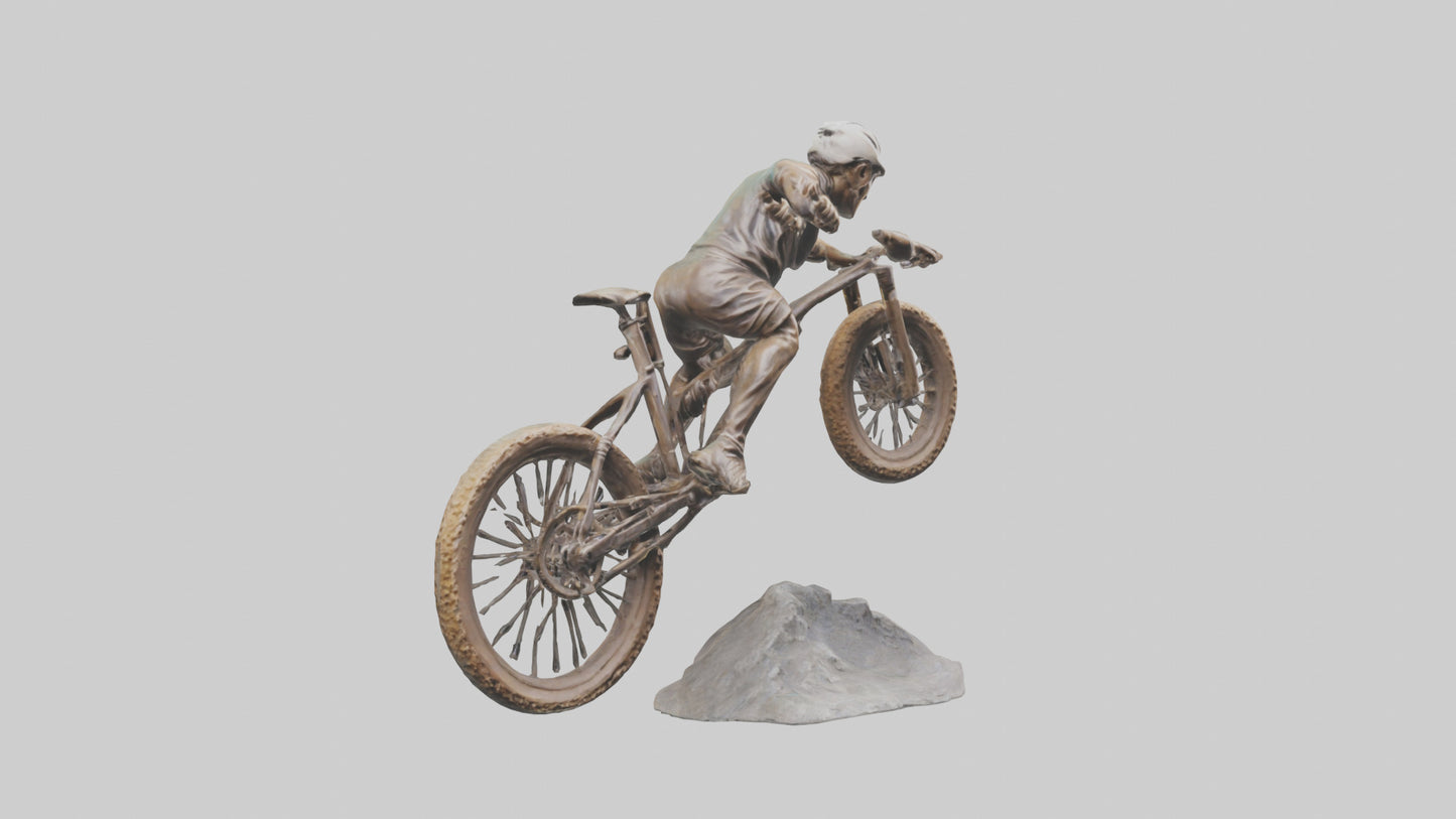 3D model Mountain Biker in Action statue model VR / AR / low-poly