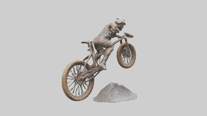 3D model Mountain Biker in Action statue model VR / AR / low-poly