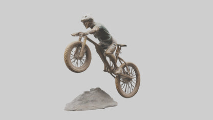 3D model Mountain Biker in Action statue model VR / AR / low-poly