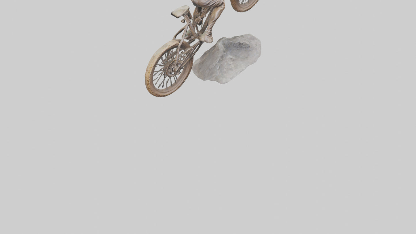3D model Mountain Biker in Action statue model VR / AR / low-poly