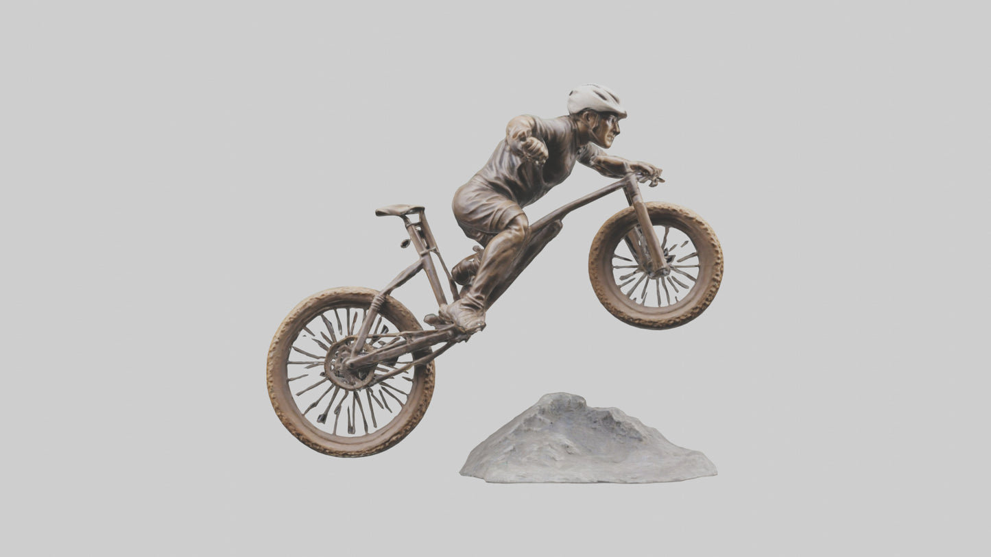 3D model Mountain Biker in Action statue model VR / AR / low-poly