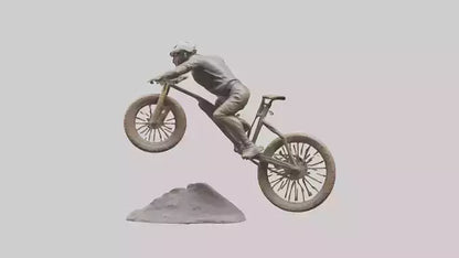 3D model Mountain Biker in Action statue model VR / AR / low-poly