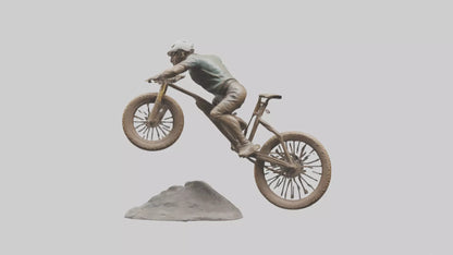 3D model Mountain Biker in Action statue model VR / AR / low-poly