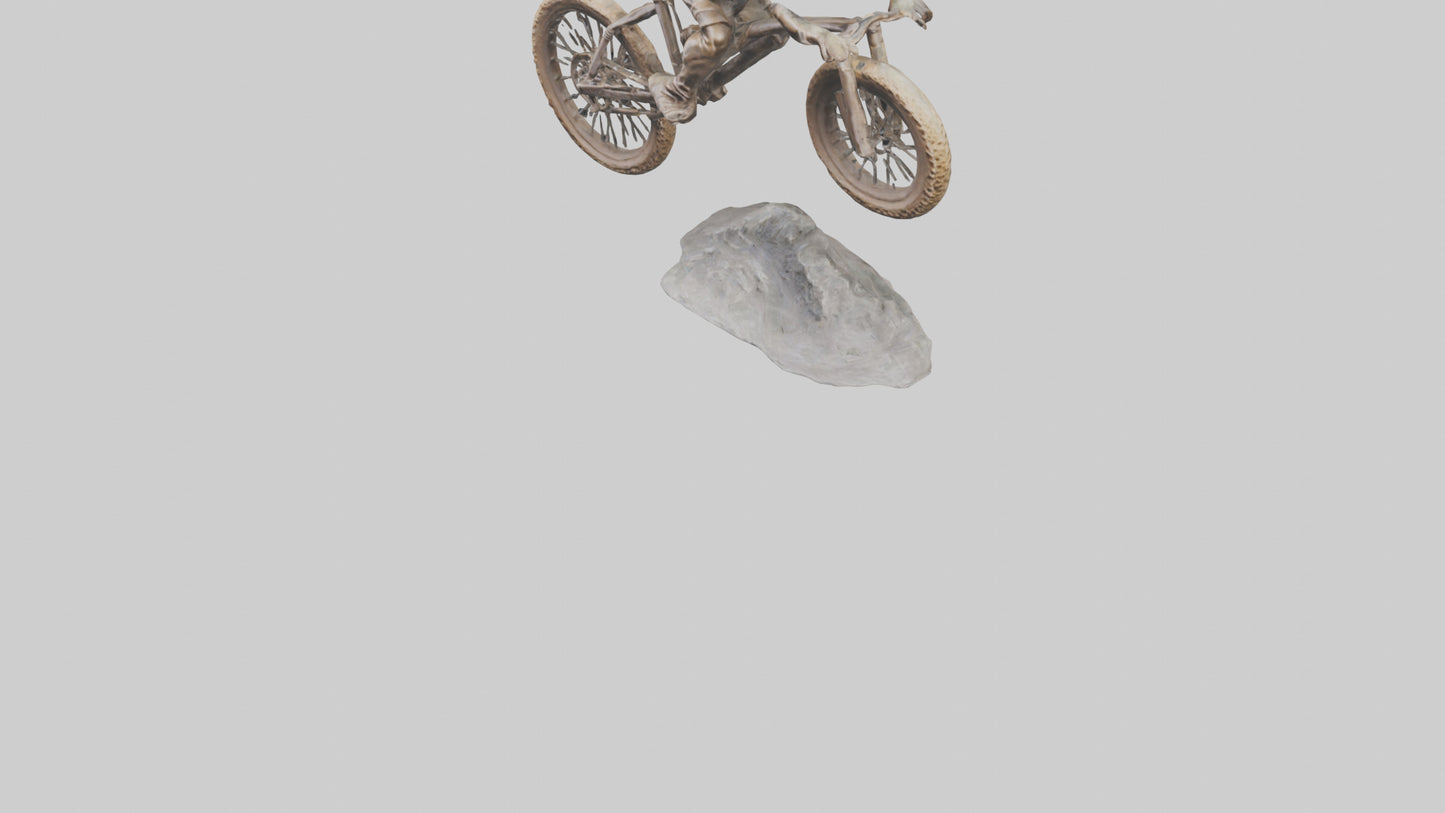 3D model Mountain Biker in Action statue model VR / AR / low-poly